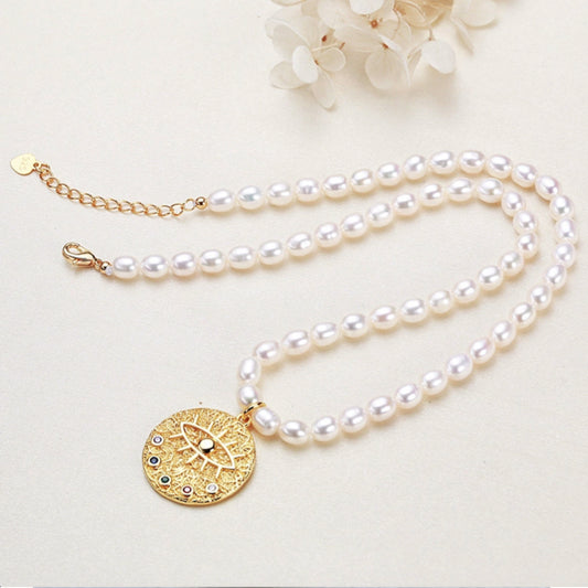 Evil Eye pearl necklace wholesale
