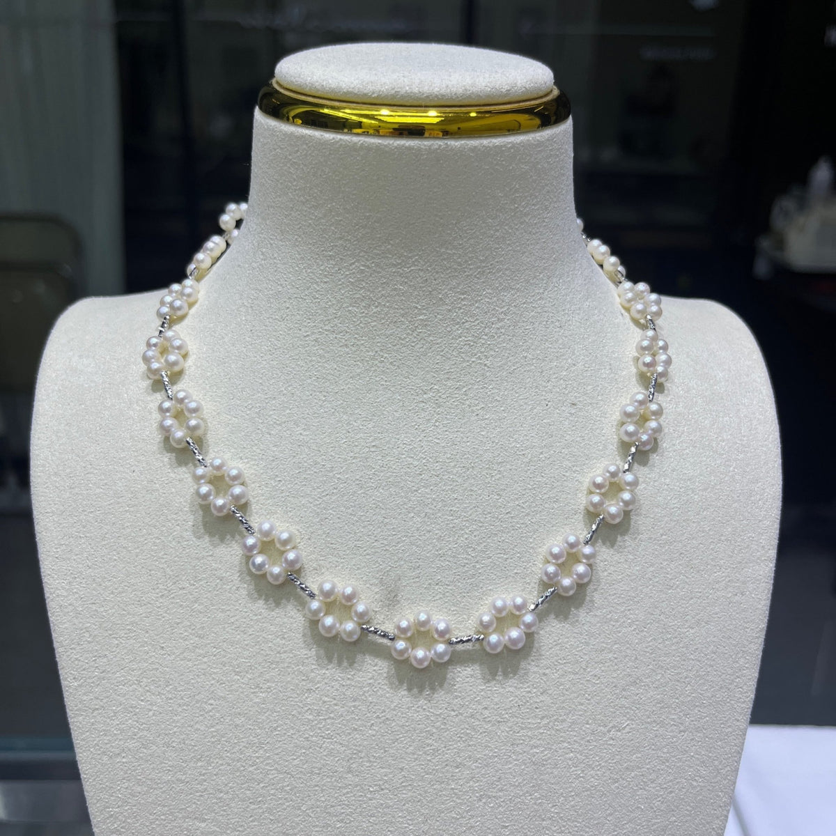 3mm Plum Blossom pearl Necklace
