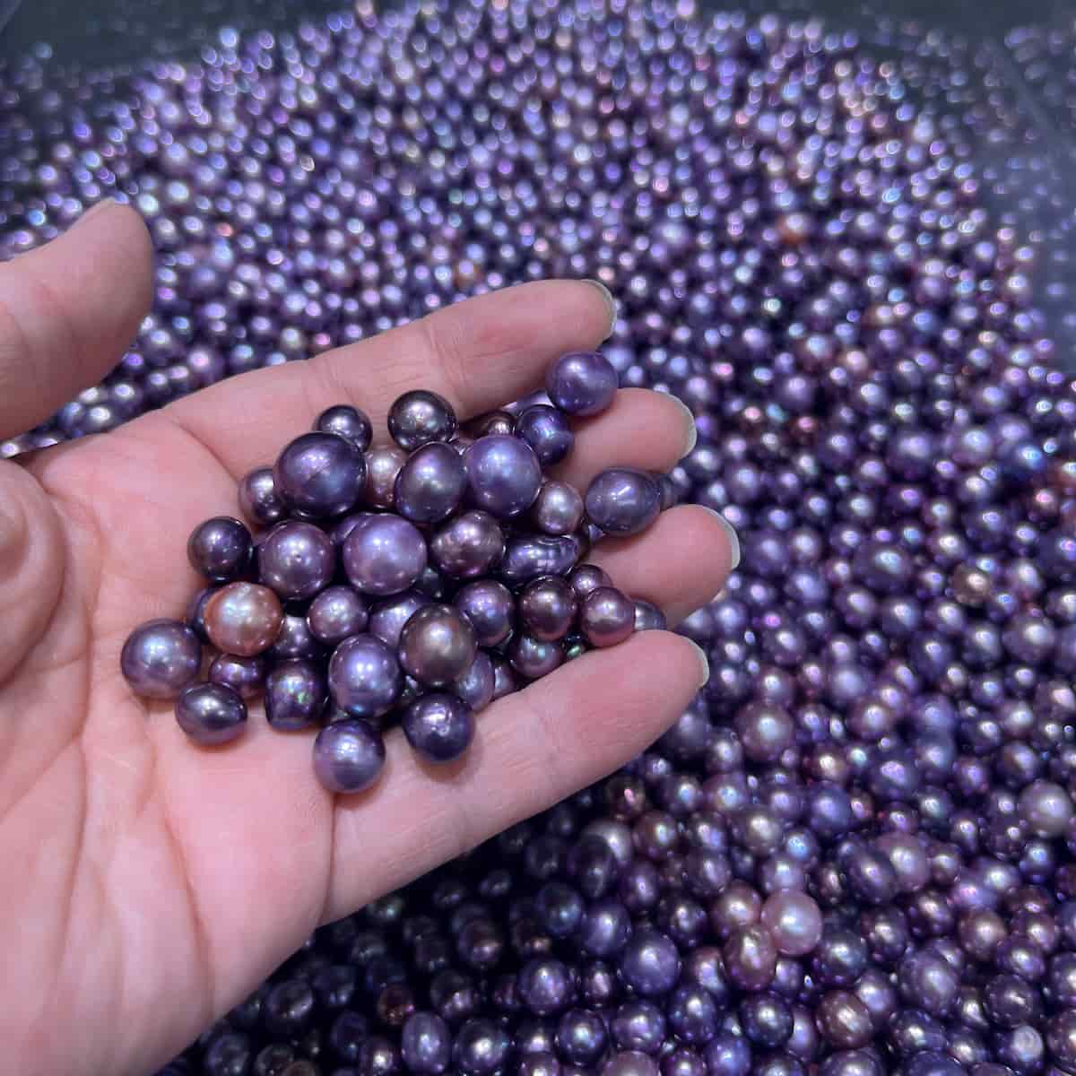 5-11mm Near Round pearl loose purple - 4A