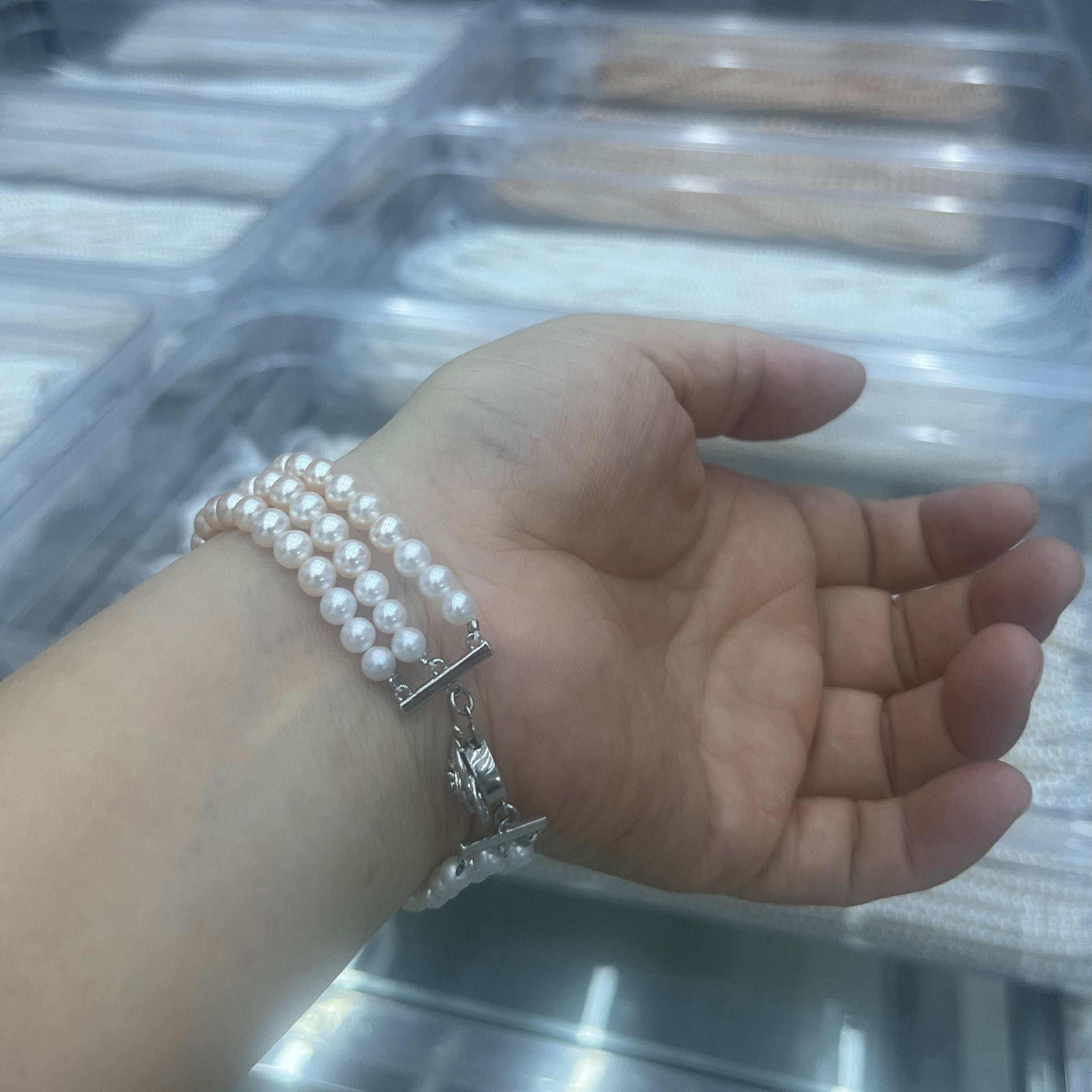 orange pearl bracelet