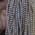 oval pink pearl strand