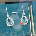 pearl earring with drop crystal