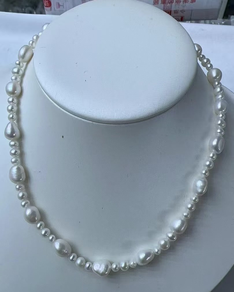 6-7mm rice pearl necklace and 3-4mm baroque pearls MOQ 50 strand