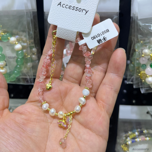 pink gemstone bracelet​ wholesale