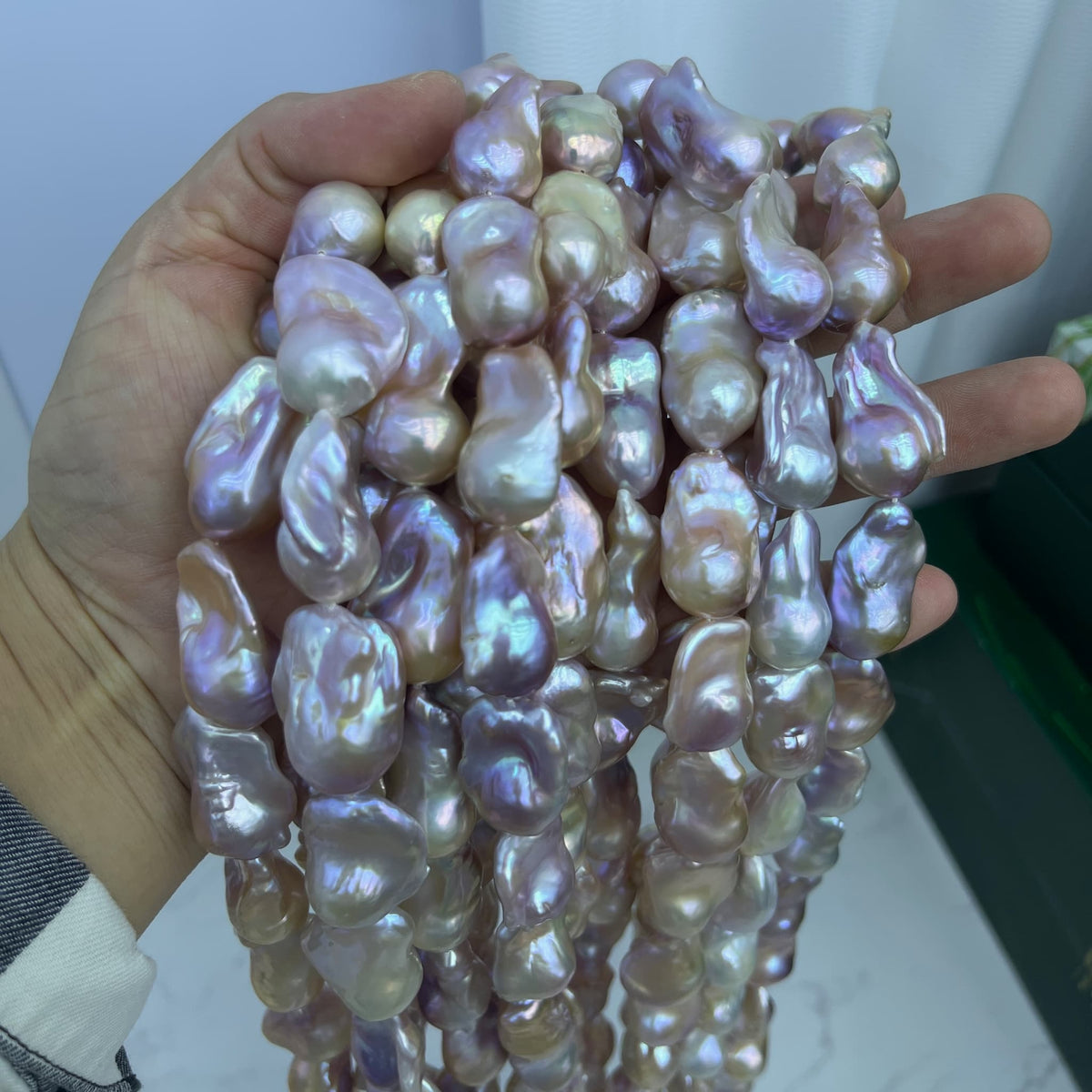 purple baroque pearls
